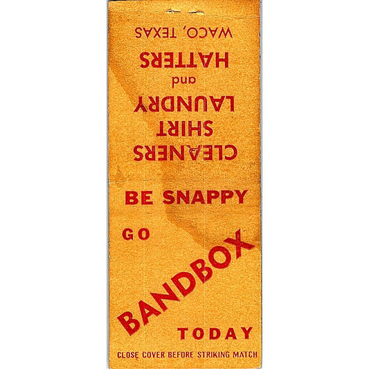 Bandbox Cleaners and Hatters Waco TX Vintage Matchbook Cover SF3-Y6