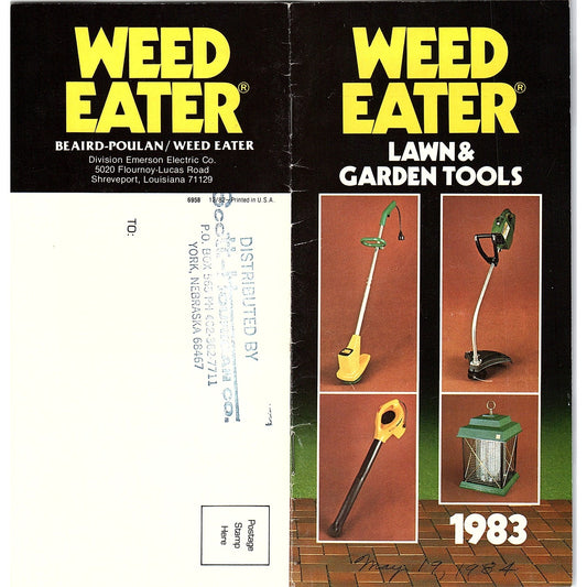 1983 Weed Eater Lawn and Garden Tools Vintage Brochure AG5-H4