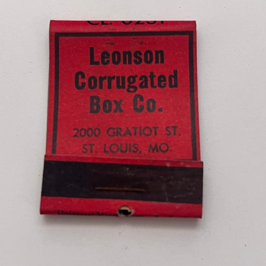 Leonson Corrugated Box Store St Louis MO Vintage Matchbook Cover TB8-MB-1