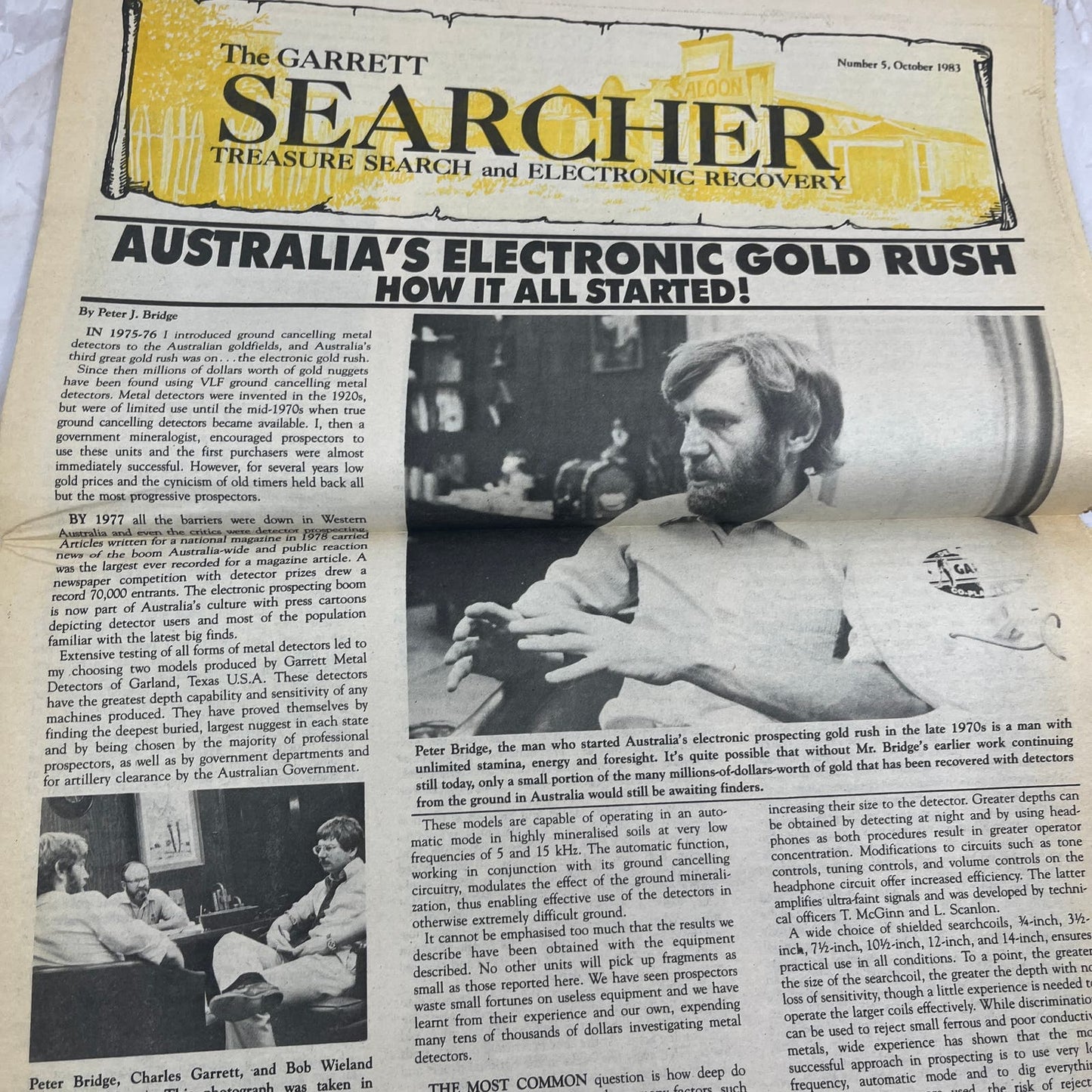 1983 Oct - The Garrett Searcher Newsletter Treasure Hunting Metal Detectors M20