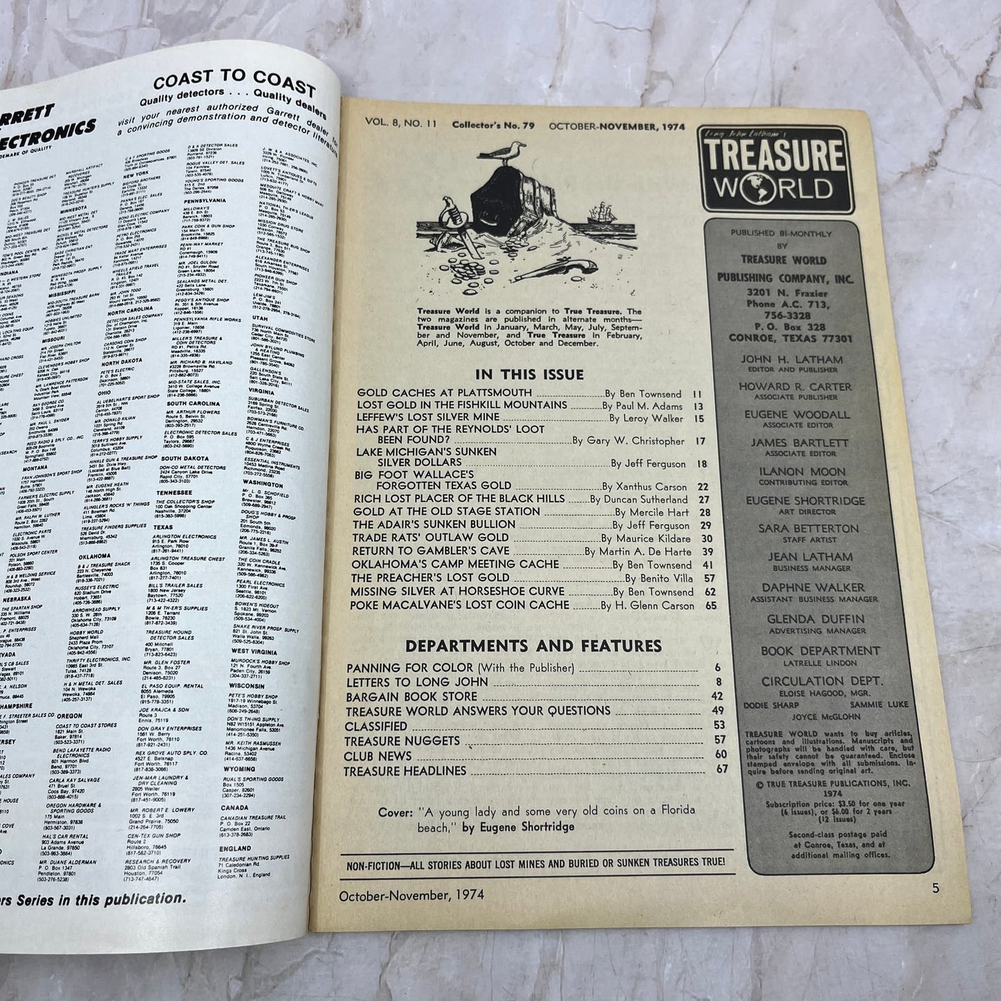 1974 Nov - Long John Latham's Treasure World Magazine - Treasure Hunting M13
