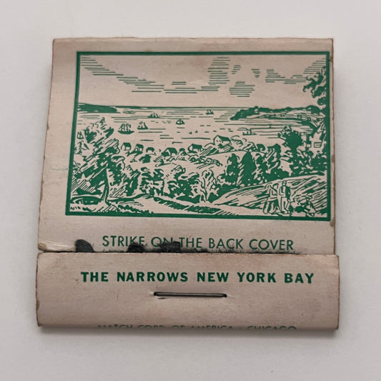 Hamilton House The Narrows New York Bay Vintage Matchbook Cover TB8-MB-1