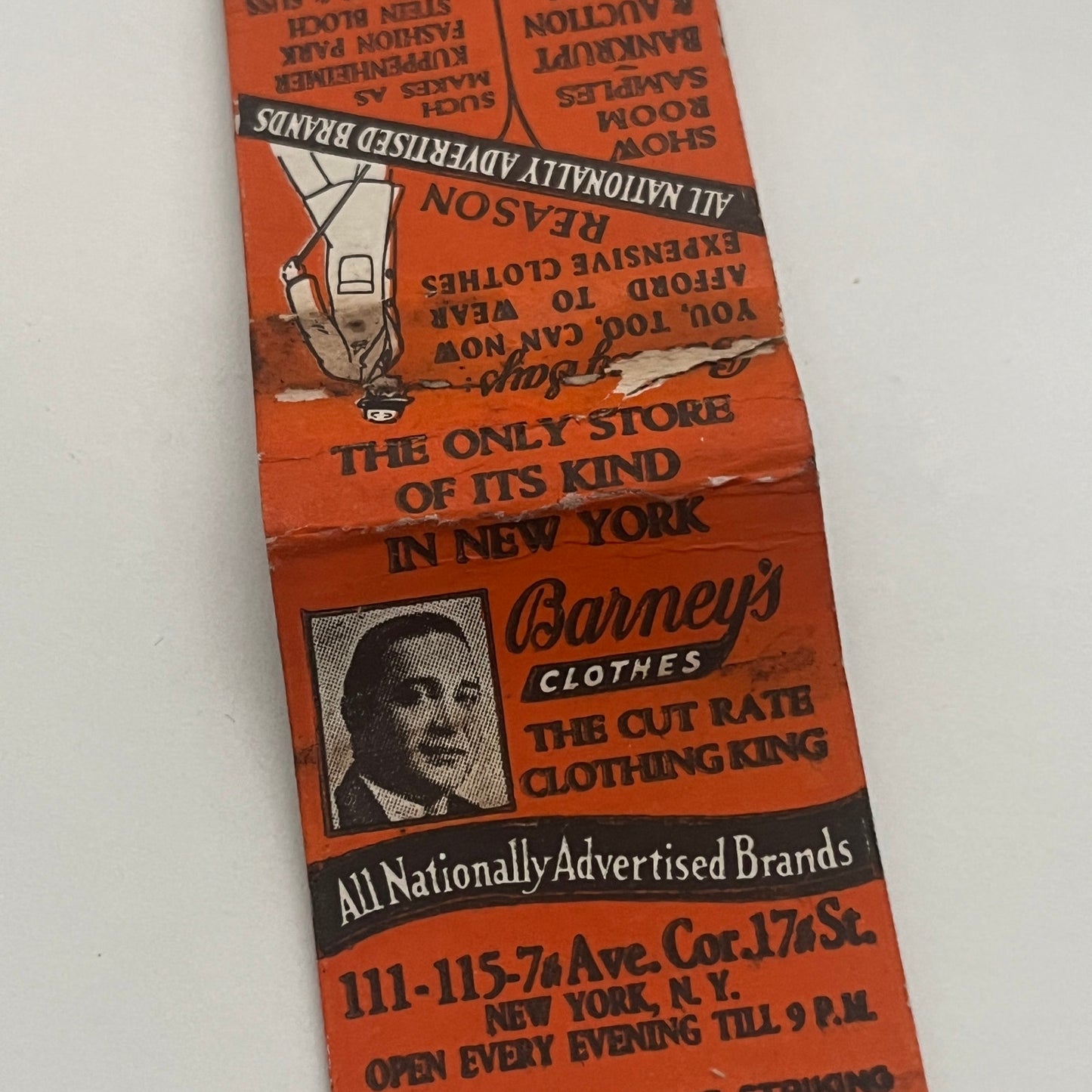 Barney's Clothes 7th Ave New York NY Vintage Matchbook Cover MM4-1