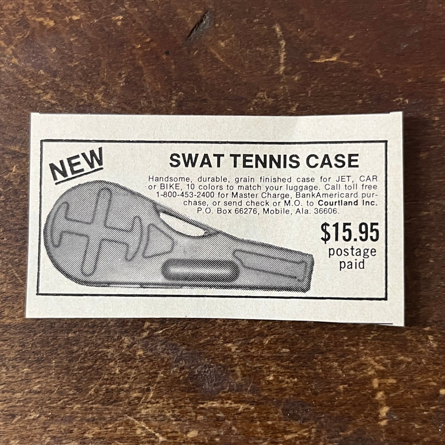 Swat Tennis Case Courtland Inc Mobile AL 1977 Ad AF3-Q3