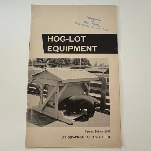 Hog-Lot Equipment 1963 USDA Farm Bulletin Booklet TK2-XB4