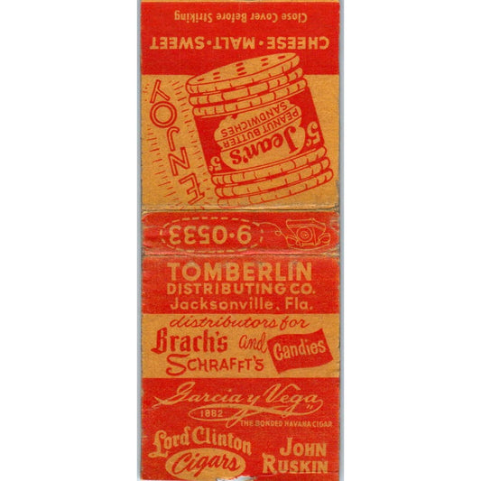 Tomberlin Distributing Co Jacksonville FL Vintage Matchbook Cover SD4-Y17