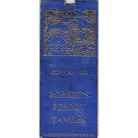Robert's Resort Tavern Sea Food Vintage Matchbook Cover SF3-Y2