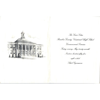 1955 Commencement Invitation Bourbon County Vocational High School AD8-R2