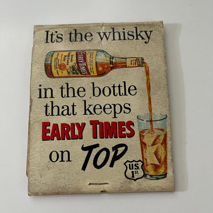 Early Times Whiskey Jumbo Feature Matches Vintage Matchbook SC4-R8