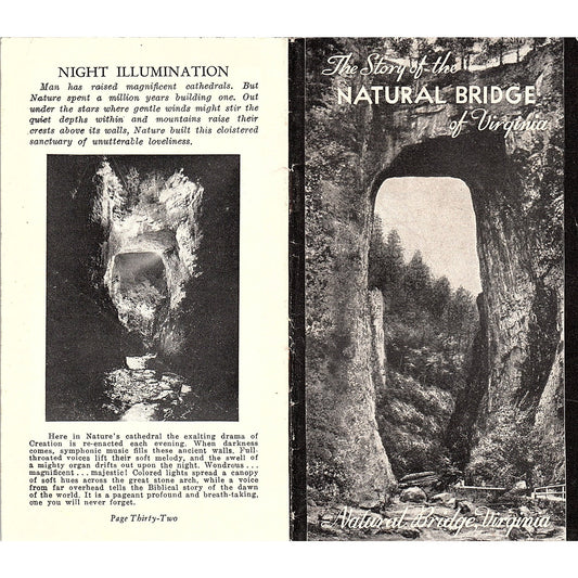 c1925 Story of the Natural Bridge of Virginia Booklet Travel Brochure TH2-TB2