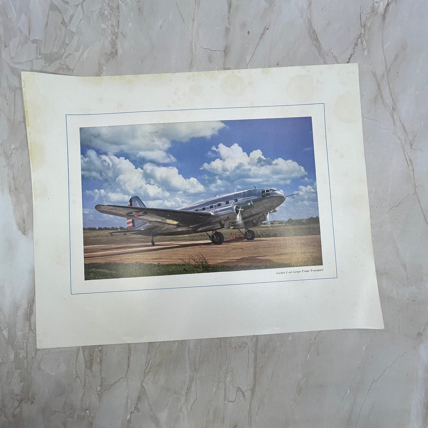 Curtiss C-46 Cargo-Troop Transport Vintage Print 10.5x13 FL6-4
