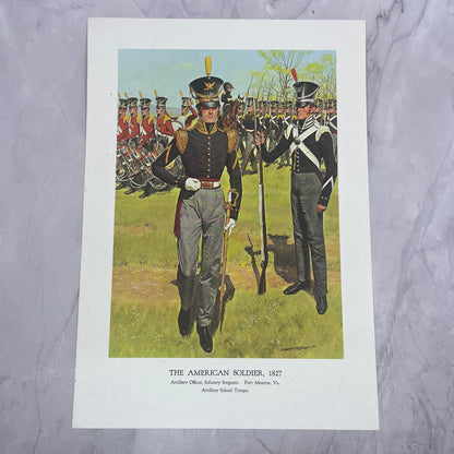 1827 Artillery Officer and School Troops at Fort Monroe VA c1965 Art Print V14-4