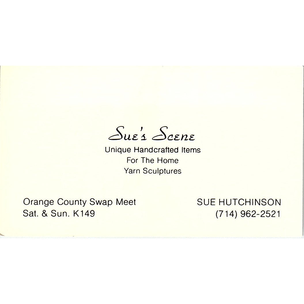 Sue's Scene Unique Handcrafted Sue Hutchinson Orange County Business Card SF3-B4