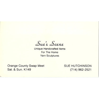 Sue's Scene Unique Handcrafted Sue Hutchinson Orange County Business Card SF3-B4