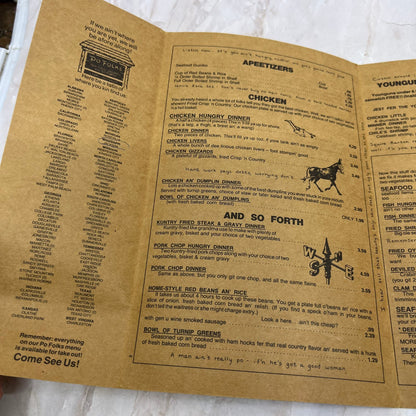 1983 Po Folks Family Restaurant Menu Jackson MS TI8-S5