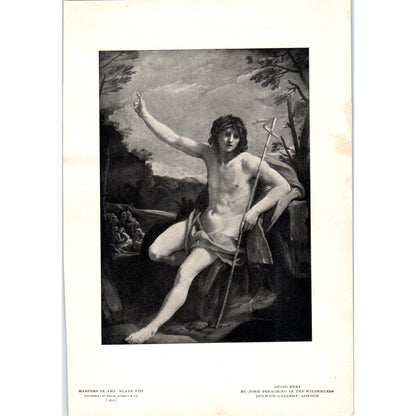 St. John Preaching in the Wilderness - Guido Reni c1905 Art Print D14