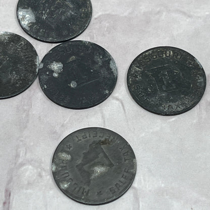 Vtg Missouri State Department of Revenue Sales Tax Metal Token Chit Set of 5 SE2