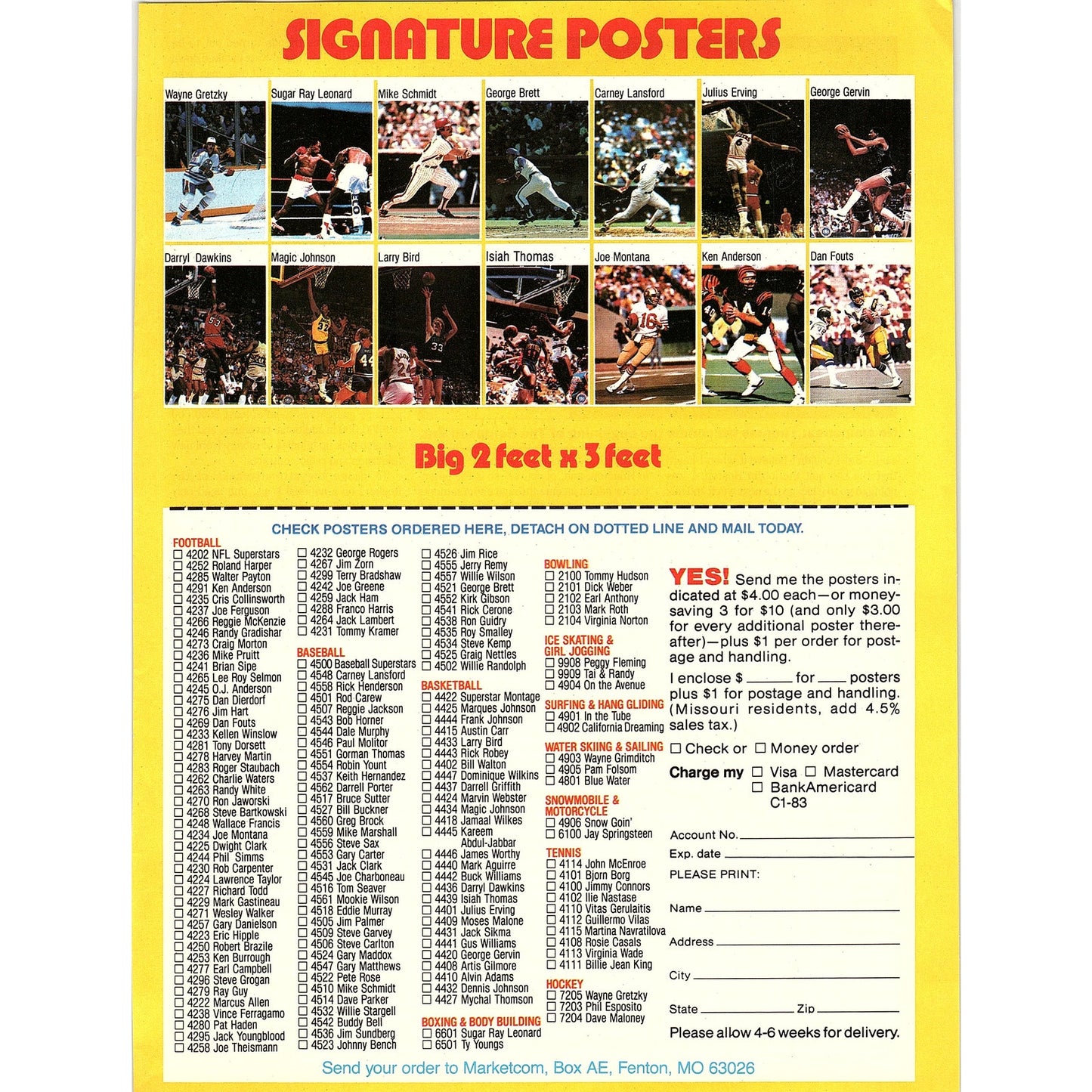 Signature Sports Posters Marketcom Fenton MO 8x11" 1983 Ad D26