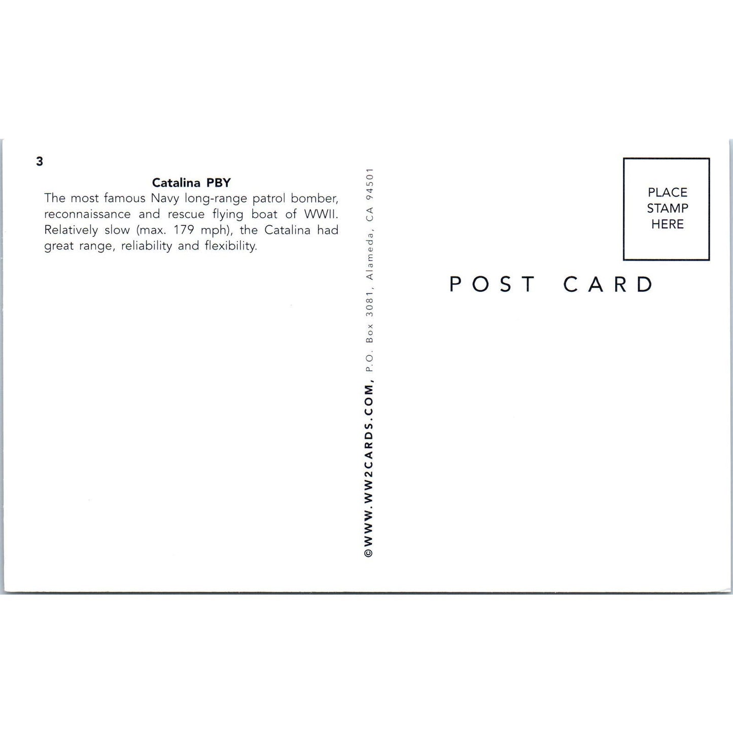 Catalina PBY Navy Patrol Bomber Vintage Postcard PC19