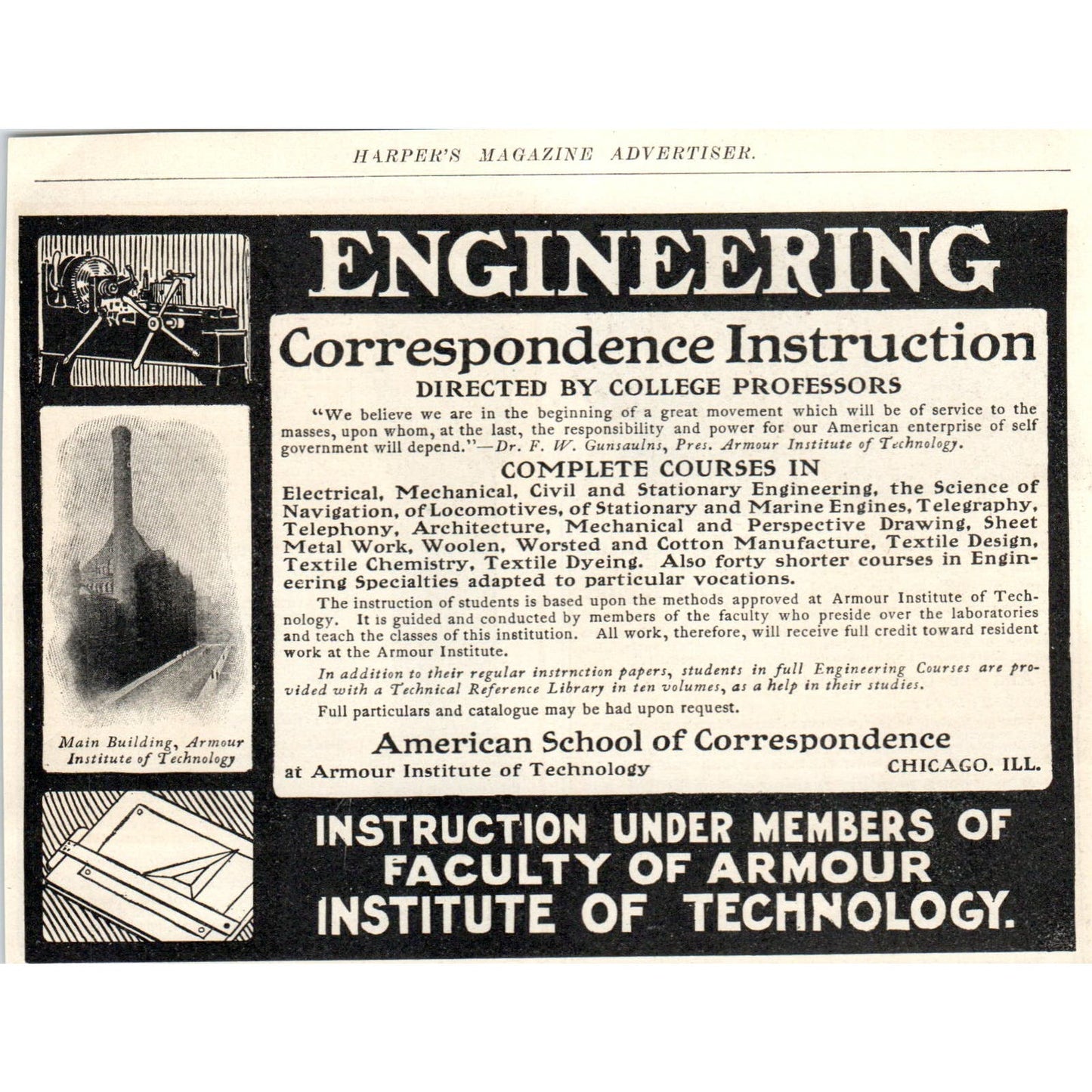 American School of Correspondence Learn Engineering c1905 Advertisement AE7-A3