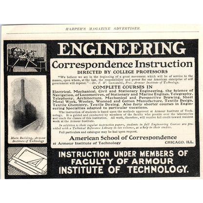 American School of Correspondence Learn Engineering c1905 Advertisement AE7-A3
