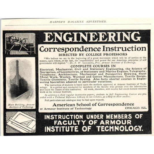 American School of Correspondence Learn Engineering c1905 Advertisement AE7-A3