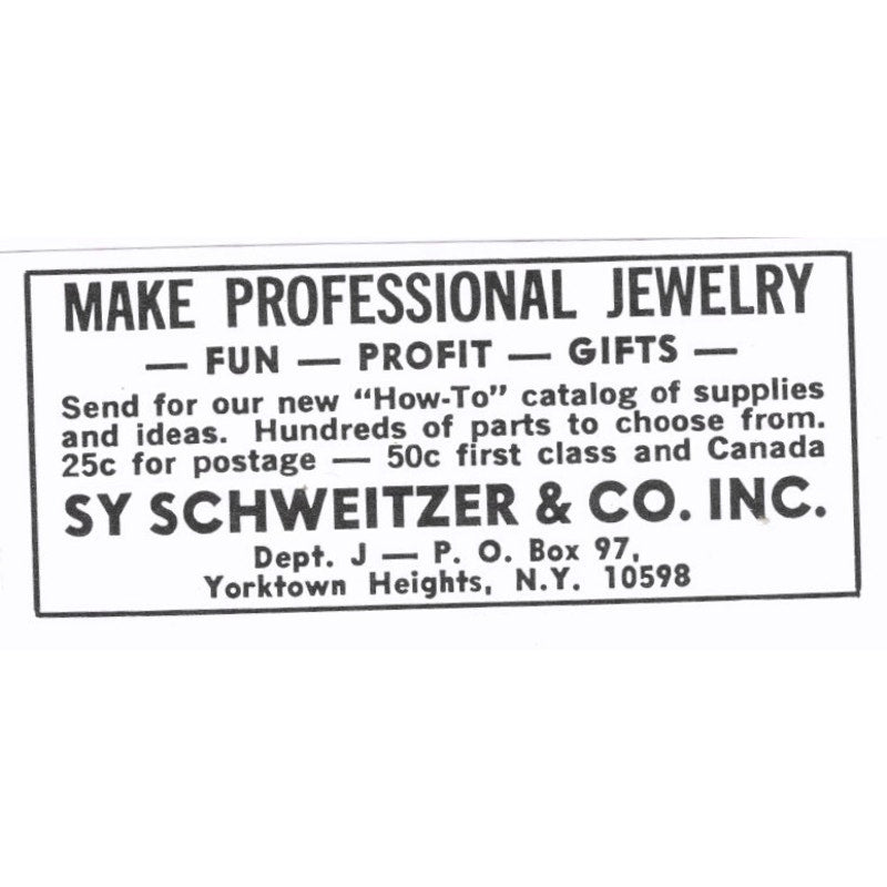 Sy Schweitzer & Co Professional Jewelry Yorktown Heights NY 1972 Ad AF8-S6
