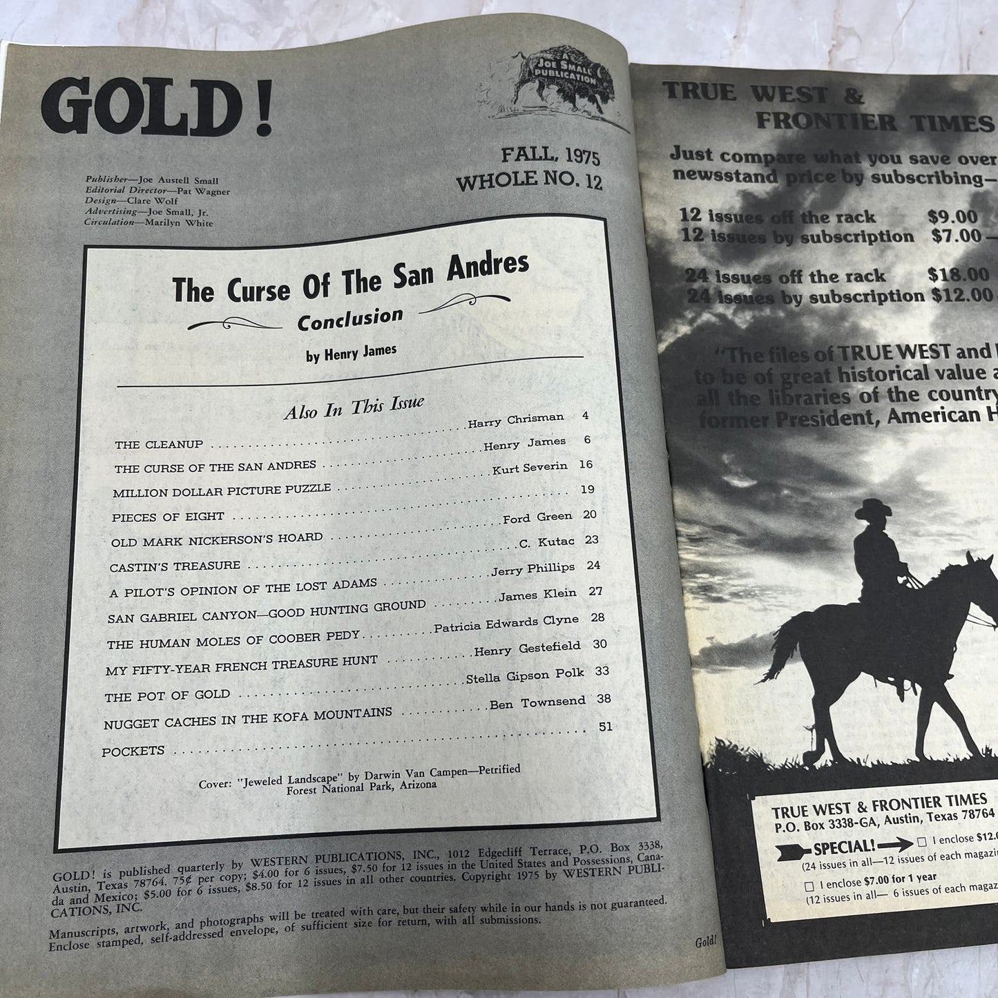 1975 Fall - Gold! Magazine - Treasure Hunting Metal Detecting Prospecting M13