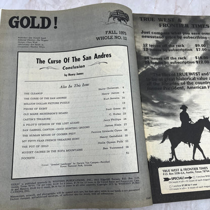 1975 Fall - Gold! Magazine - Treasure Hunting Metal Detecting Prospecting M13