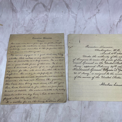 Lincoln Document Reproductions Emancipation Proclamation, Grant Promotion D22