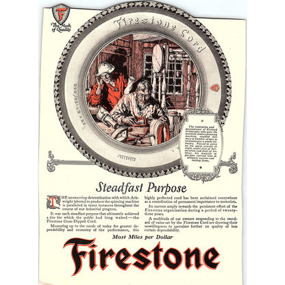 Firestone Cord Tires Richard Arkwright Illustration Fred Cole c1920 Ad AF8-7