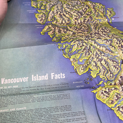 c1970 Provincial Parks on Vancouver Island J.J André Travel Fold Out Map TH2-MP1