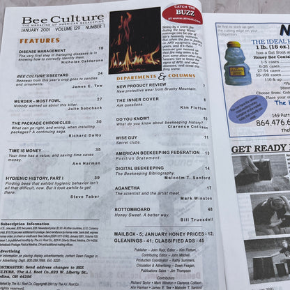 2001 Jan - Gleanings in Bee Culture Magazine - Bees Beekeeping Honey M32
