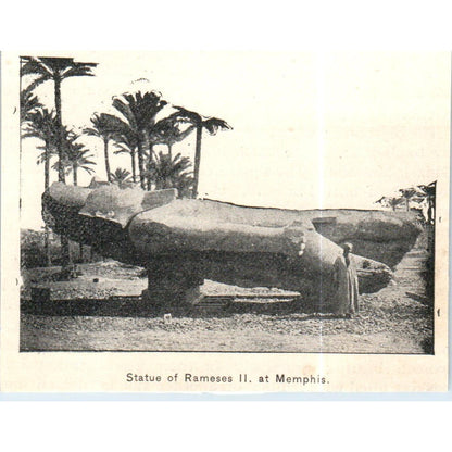 Statue of Ramses II at Memphis c1890 Victorian Print AE8-CH10