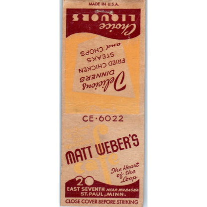 Matt Weber's St. Paul Minnesota Vintage Matchbook Cover SD4-Y13