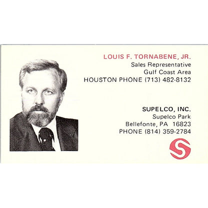 Supelo Inc Louis F Tornabene Jr. Bellefonte PA Vintage Business Card SB4-B9