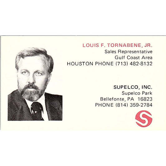 Supelo Inc Louis F Tornabene Jr. Bellefonte PA Vintage Business Card SB4-B9