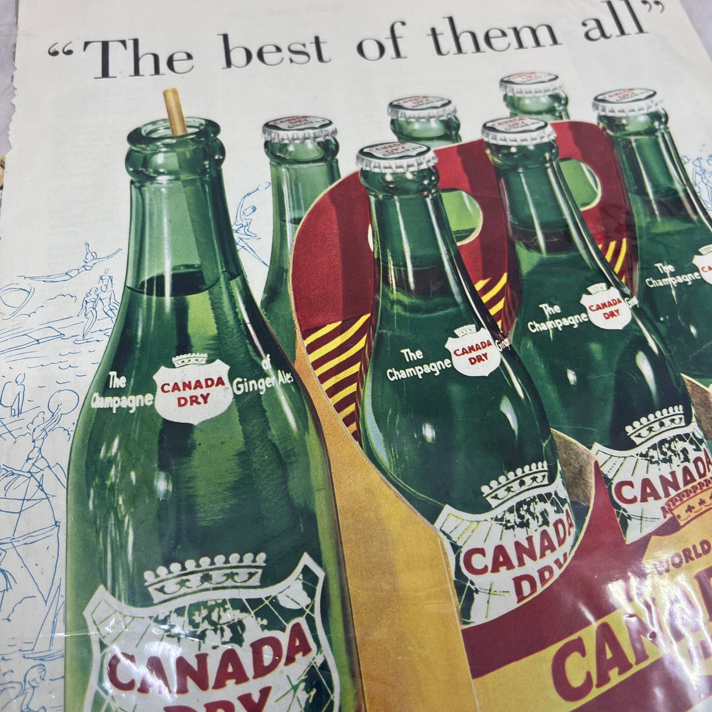 1950 Canada Dry Ginger Ale Soda 10x13 Magazine Advertisement FL6-7
