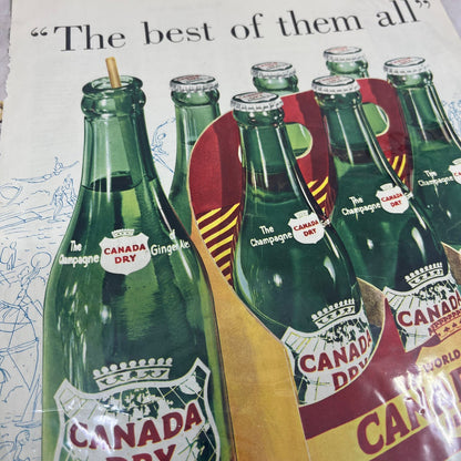 1950 Canada Dry Ginger Ale Soda 10x13 Magazine Advertisement FL6-7
