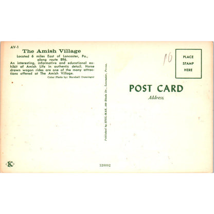 Plain & Fancy Farm Kitchen Amish Pennsylvania Dutch Country Postcard PD7