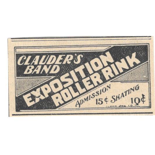 Clauder's Band Exposition Roller Rink Milwaukee 1898 Newspaper Clip AF7-E12