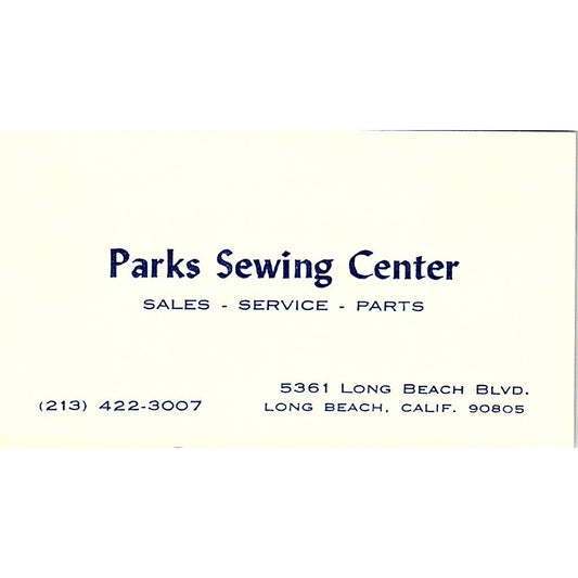 Parks Sewing Center Long Beach CA Vintage Business Card SSB4-B12