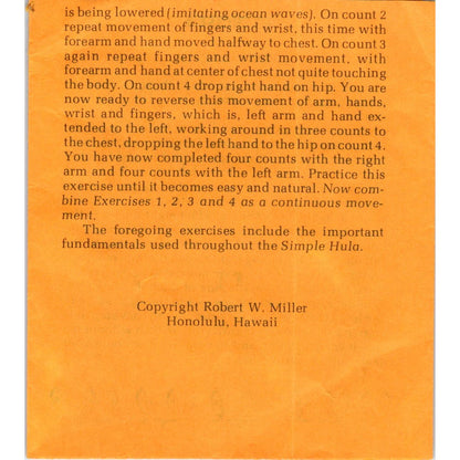 Vintage Continental Airlines Hawaii Flight Hula Pamphlet Robert W. Miller AE8