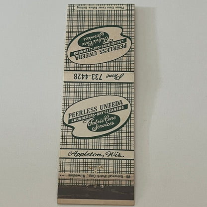 Peerless Uneeda Launderers Appleton WI Matchbook Cover TB6-MB2-4