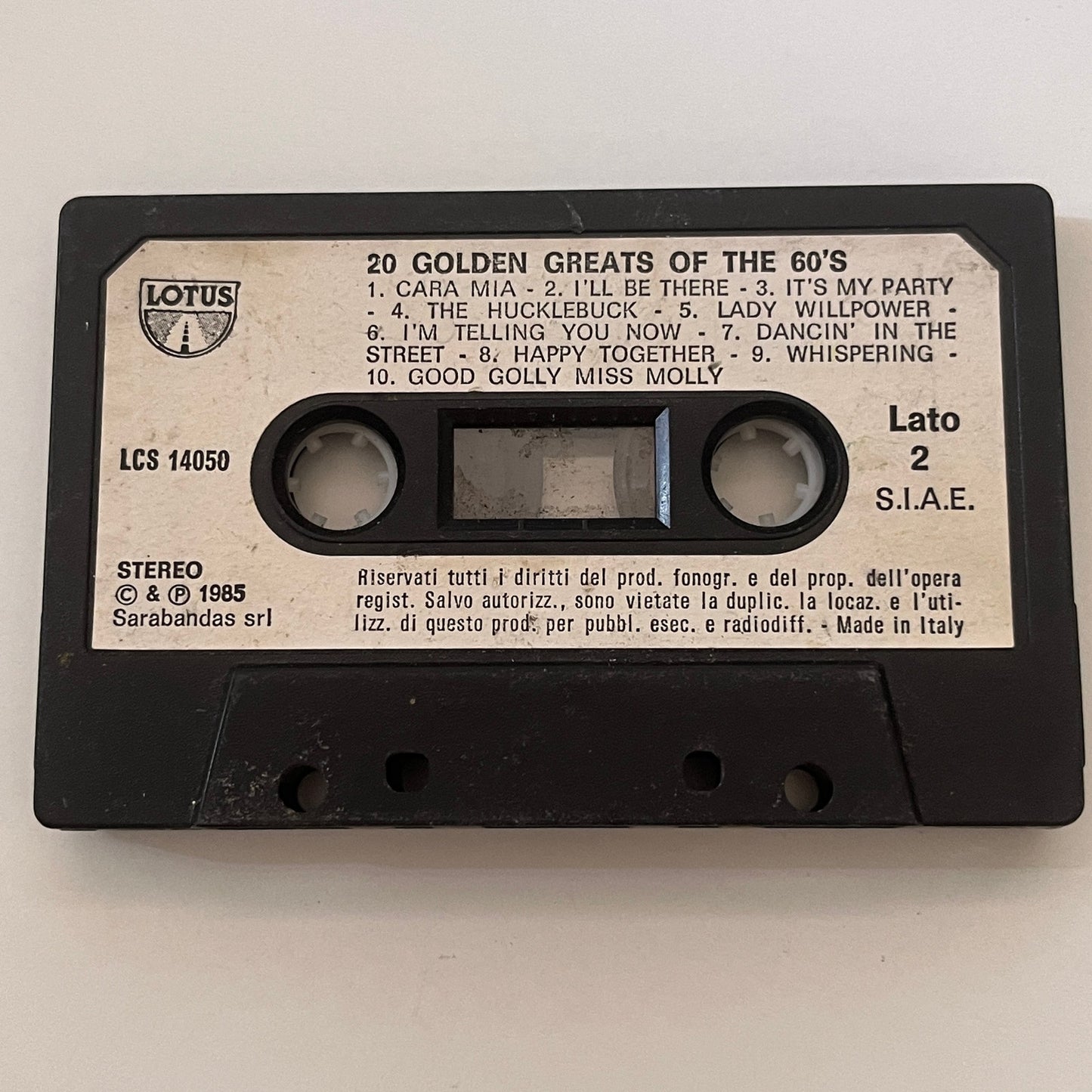 20 Golden Greats of the 60s Cassette Tape TB6-OT2