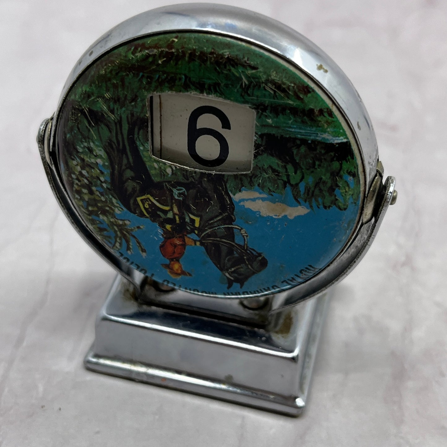 Vtg RCMP Tin Litho Desktop Perpetual Calendar Royal Canadian Mounted Police SB7