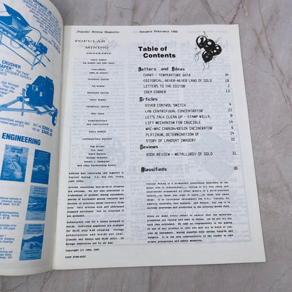 1986 Jan/Feb - Popular Mining Magazine - Treasure Hunting Prospecting Gold M11