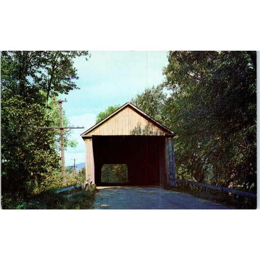 Old Covered Bridge Brandon Vermont Covered Bridge Postcard PC7