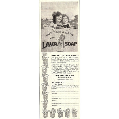 Wm. Waltke & Co Lava Soap Saint Louis MO 1914 Original Ad AF3-10