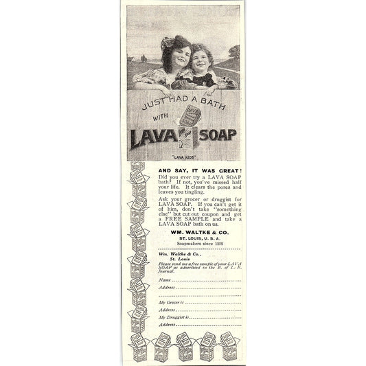 Wm. Waltke & Co Lava Soap Saint Louis MO 1914 Original Ad AF3-10